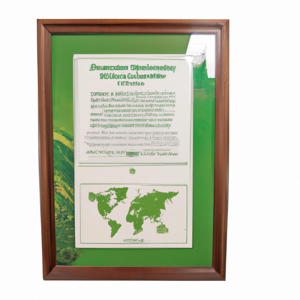 Environmental responsibility certificate frame